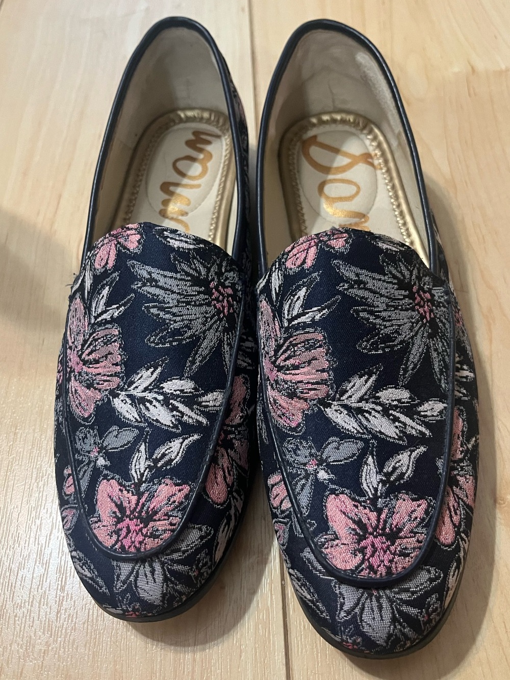 Sam Edelman Leon Loafer in Secret Garden Jacquard floral print.